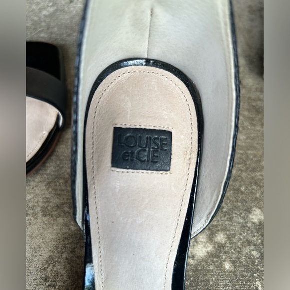 Louise et Cie Gabrie black leather Heeled Elegant sandals w/block heel Sz-9. Q - Picture 7 of 10